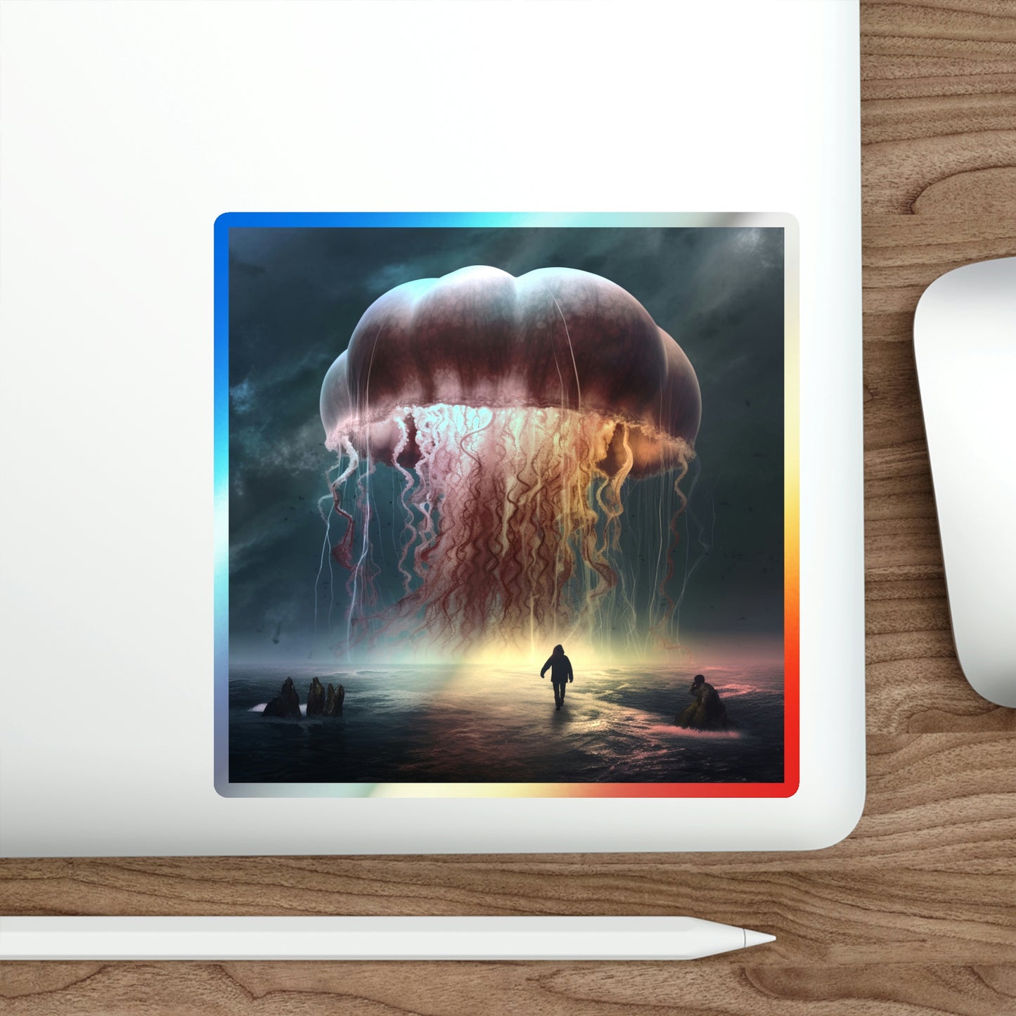 Immortal Jellyfish Holographic Die-cut Stickers
