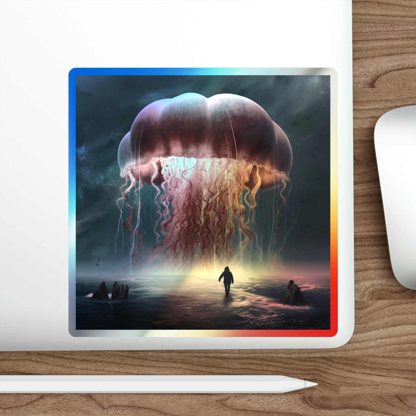 Immortal Jellyfish Holographic Die-cut Stickers